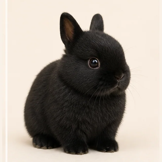 Black Netherland Dwarf rabbit kit